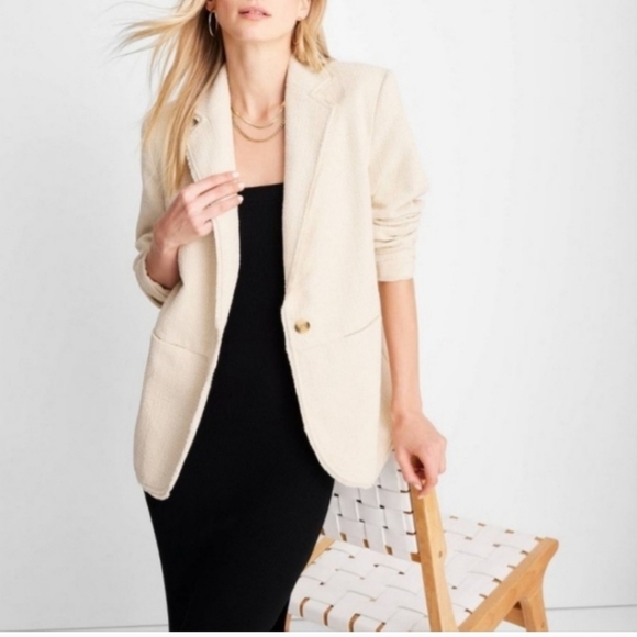 NWT Future Collective X Jenny K. Lopez Tweed Blazer Jacket in Ivory Size 3X ✨ - Picture 5 of 13